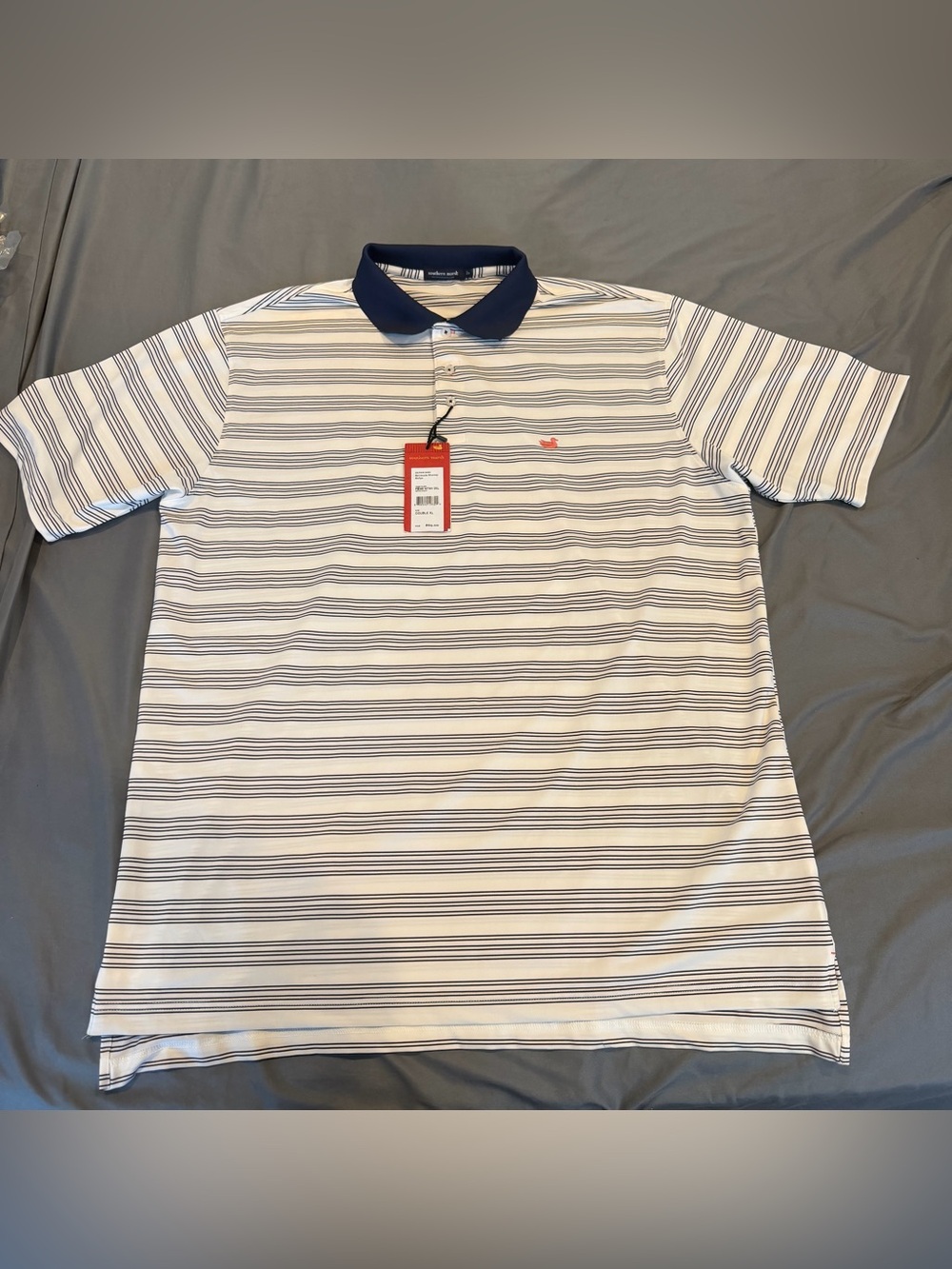Southern Marsh Performance Polo Shirt Mens XXL White/Blue NWT